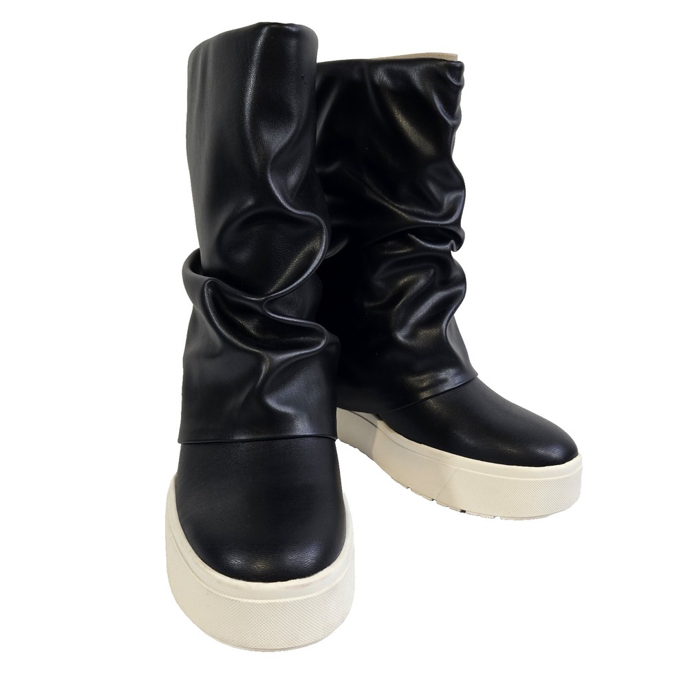 Guess Womens Size 7.5M Black Guinna2 Foldover Slouchy Boot